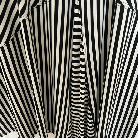 Komarov maxi skirt, fitted waistband, blk/wht stripe. poly/spandex blend XL - Picture 5 of 8